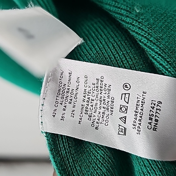 Ann Taylor Green Knee Length Duster Sweater w Rolled Sleeves+Side Slits - Picture 12 of 17